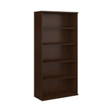Tall 5 Shelf Bookcase in Mocha Cherry, Large Bookshelf for Home and Professional Office Bush Furniture