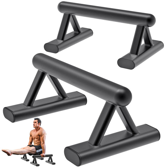 SELEWAERE Metal Parallettes Floor Workout Push Up Handles Non-Slip Pushup Bars Handstand Bars for Calisthenic Fitness Sturdy Steel Tubing Structure with Matte Paint Finish, Load up to 600 lbs SELEWARE