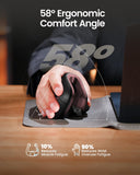 ProtoArc EM11 NL Wireless Ergonomic Vertical Mouse, Rechargeable, Wine Red