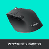 Logitech M720 Triathlon Multi-Device Wireless Mouse, Bluetooth, USB Unifying Receiver