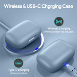 Active Noise Cancelling Ear Buds Wireless Bluetooth Headphones 80H Playtime Display Charging Case 50dB ANC Over Earhooks Earbuds with Hi-Res Sound Clear Calls for Sport Running Gym Workout Sierra Blue