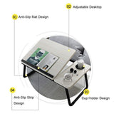 PPXCZZ Laptop Bed Table Foldable Lap Desk Stand Adjustable Laptop Table for Bed Notebook Desk Portable Notebook Bed Tray with Cup Holder