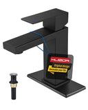 KUZOR Single Hole Bathroom Sink Faucet with Pop-Up Drain, Matte Black