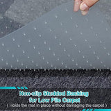 46" x 96" Transparent Desk Mat for Low Pile Carpeted Floors, Smooth Glide Computer Desk Chair Mat for Home