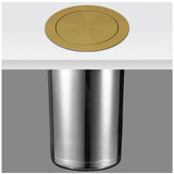 Integrated Countertop Trash Can Stainless Steel Pull-Out Waste Bin for Kitchen Cabinet Hidden Recycling Bin with Swing Lid Space-Saving Garbage Solution