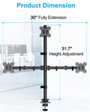 MOUNTUP Triple Monitor Stand, Height Adjustable Monitor Desk Mount Fit for 17 to 32 Inch Computer Screens, Stacked Monitors Arm for 3 Monitors, with C-Clamp and Grommet Base, up to 17.6lbs per Arm