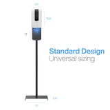 Luxton 2 Pack Automatic Hand Sanitizer Dispenser/Soap Dispenser - Sanitizing Station - Floor Stand, Drip Catcher - Touchless Auto Sensor, Refillable 1200ml Bottle - Portable White