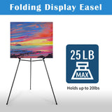 66" Aluminum Display Easel Stand, Presentation Stand with Adjustable Height for Signs, Black 6 Pack Falling in Art