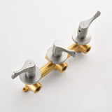 3 Handles Shower Faucet Set with Tub Spout Bathtub Shower Faucet Combo Set Shower System Complete Tub and Shower Trim Kit Brushed Nickel Wall Mounted Shower Fixtures