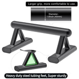 SELEWAERE Metal Parallettes Floor Workout Push Up Handles Non-Slip Pushup Bars Handstand Bars for Calisthenic Fitness Sturdy Steel Tubing Structure with Matte Paint Finish, Load up to 600 lbs SELEWARE