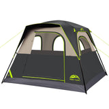 Happy Travel Tent 4 Person Tents for Camping, Waterproof Easy Setup Camping Tent with Top Rainfly, Portable Tall Cabin Tent with 4 Mesh Windows and Carry Bag for Outdoor Camping & Hiking