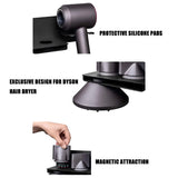 Hair Dryer Wall Mount Holder Compatible with Dyson Supersonic,Hair Styler Nozzle Attachments Organizer Storage Bracket for Bathroom