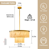 CEENWE Alabaster Chandelier 2-Tier D24 Brass Round Chandeliers, Modern Dining Room Chandelier Marble Pendant Light for Living Room, Bedroom, Foyer, Kitchen, Entryway Gold(Include Bulbs)