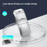 Bluetooth Wireless Arc Travel Mouse, Bluetooth 5.0/4.0 & 2.4G Tri-Mode, Rotating Foldable Ergonomic Mice, Type-C Rechargeable Multi-Device for Microsoft Laptop, PC, MacBook, Chromebook,Lenovo - Silver
