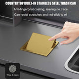 This Built-in Trash Can Integrated Sink Waste Disposal Under-Counter Garbage Bin Swivel Lid Stainless Steel Kitchen Trash Can (Size: Lid + Bin Color: White)