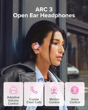 Cleer ARC 3 Open Ear Headphones - Dolby Audio, Snapdragon Sound True Wireless Earbuds, 50Hr Battery, Pink Cleer