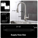 Touchless Kitchen Faucet with Pull Down Sprayer, Motion Sensor Smart Hands-Free | Stainless Steel Brushed Nickel Finish GUUKAR