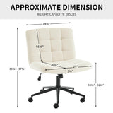 Furnimart Swivel Criss Cross Legged Chair with Wheels for Home Office