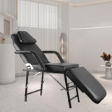 Roixeeds Portable Tattoo Chair, Adjustable Massage Facial Table Bed with Storage Bag, 73 Inch Mobile Spa Chair for Salon Beauty Spa, Folding Spa Bed Table with Adjustable Split Legs, Black (Black)