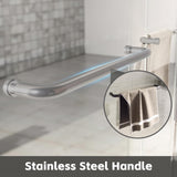 Shower Doors Glass Sliding,Semi-Frameless,1/4" Inch Sgcc Tempered Glass,Stainless Steel Pull Handle,Tempered Glass,Easy to Clean,Matte Black (Brushed Nickel, 60" W x 72" H)