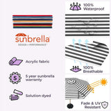 Midtown Umbrellas Push & Pop 10 Ft Patio Umbrellas with Push & Pop Mechanism, Fiberglass Ribs & Sunbrella Fabric – Outdoor Umbrella for Deck, Pool, Cafés and Hotels – Black & White Canopy, Black Pole