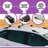 ERKUL Set of Roof Side Rails Rack + Cross Bars for Mitsubishi Outlander Sport ASX 2011-2026 | Complete Roof Rack System | Rooftop Luggage Carrier, Kayak, Canoe, Ski | Designed for Bare Roofs | Silver