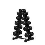RITFIT Rubber Hex Dumbbells Set with Rack, 180-780LB Heavy-Duty Cast Iron Core, Knurled Chrome Handle, Space-Saving Storage Rack for Home Gym Strength Training