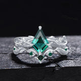 Oseew Created Emerald engagement ring set (Created Emerald) Kite
