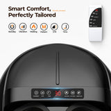 HTM Foot Massager with Heat - Shiatsu Kneading Rolling, 5 Massage Modes with 9 Adjustable Intensity, Fits Up to Size 13, Home Office Relaxation Gift for Women and Man