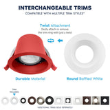 LUXRITE 6-Pack 4 Inch LED Recessed Lights with J-Box, 5CCT 2700K-5000K, 2 Hour Fire Rating, 15 Watts, 1000 Lumens, 38° Spotlight, Dimmable, IC Rated, Wet Rated, ETL - Baffle Trim