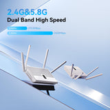 WiFi 6 Router, AX3000 Dual Band Full Gigabit Wireless Router with 4 High-Gain Antennas | 4 Gigabit Ports
