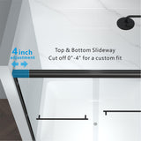 ENSO SENKA 60" W x 58" H Semi-Frameless Bypass Sliding Bathtub Shower Door, Easy-to-Clean Treated Clear Tempered Glass, Matte Black