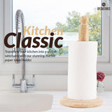 SPESHSTONES Travertine Paper Towel Holder 12.5 Inch Handmade Marble Freestanding Paper Towel Stand with Non-Slip Weighted Base for Kitchen & Bathroom Counter