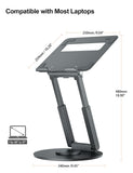 Telescopic Laptop Stand for Desk with 360° Swivel Base, Sit to Stand, Height Adjustable, Portable Riser Holder tounee