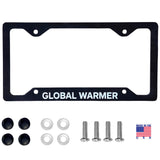 'Global Warmer' Funny Satire License Plate Frame - Durable ABS Novelty Tag Holder for Trucks, SUVs, Diesel & Off-Road Vehicles, Includes Hardware, Fits Standard U.S. Plates