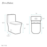 Forever SM-1T106 Concorde One Piece Toilet, Glossy White Swiss Madison