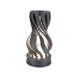 MAKER 3D Twist Spiral Table Lamp in Dark Grey - Handmade 3D Printed Shadow Projection Night Light, Dimmable USB LED Bedside Accent Lamp for Bedroom, Nursery and Office Desk Decor