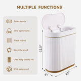 ELPHECO Bathroom Trash Can with lid 2.5 Gallon Waterproof Motion Sensor Wastebasket