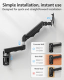 MOUNTUP Single Monitor Wall Mount for Max 32 Inch Computer Screen, Fully Adjustable Monitor Arm, Wall Mount Monitors Holder Support 4.4-19.8lbs Display, VESA Bracket Fit 75x75mm, 100x100mm