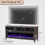 LUXOAK 65" Farmhouse TV Stand with 60" Electric Fireplace for TVs up to 75"