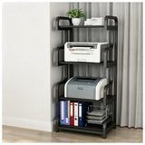 3-Tier Rolling Printer Stand with Storage Shelves, Adjustable Height Cart for Home Office, Modern Design, Easy to Organize Your Workspace, Versatile Storage Solution