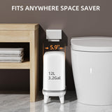 Bathroom Trash Can with Lid, Vacuum Adsorption Small Garbage Can 3.2 Gallon Press Top Lid Trash Bin with Legs