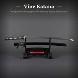 Damascus Vine Katana, 1045 Carbon Steel Hand Forged Full Tang Sword