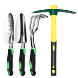 Garden Tool Set, 3 Pack Heavy Duty Gardening Kit and Forged Adze Pick
