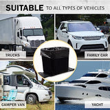 HAUSSIMPLE Car Trash Can – Leakproof 1.4 Gallon Compact Garbage Bin with Stability Flap & Anti-Slip Base (Black, Large)