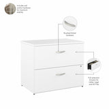 Bush Business Furniture Studio C 2 Drawer Lateral File Cabinet in White - Assembled