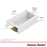 American Standard 2963102.020 Aspirations 60 x 30-Inch Alcove Bathtub, Right-Hand Drain, White