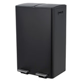 Aptliton 16 Gallon Black Dual Compartment Kitchen Trash Can & Recycling Bin