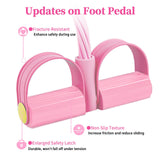 Pedal Resistance Bands with Handles, Upgrade 6-Tubes Manual Tension Training Pedal, Natural Rubber Foot Pedal Resistance Bands (Pink)