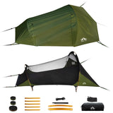 Night Cat Flat Lay Hammock Tent: Portable Lightweight Camping Hammock with Mosquito Net Waterproof Rainfly for Adults 1 Person Outdoor Camping Green